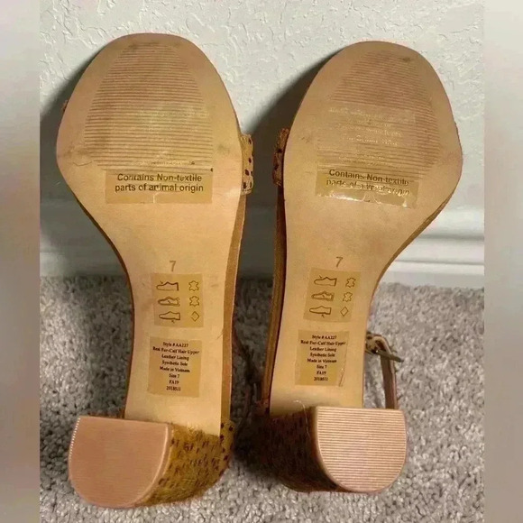 MADEWELL The Brooke Ankle Strap Open Toe Sandal Heels Spot Dot Calf Hair Size 7 - Picture 6 of 8